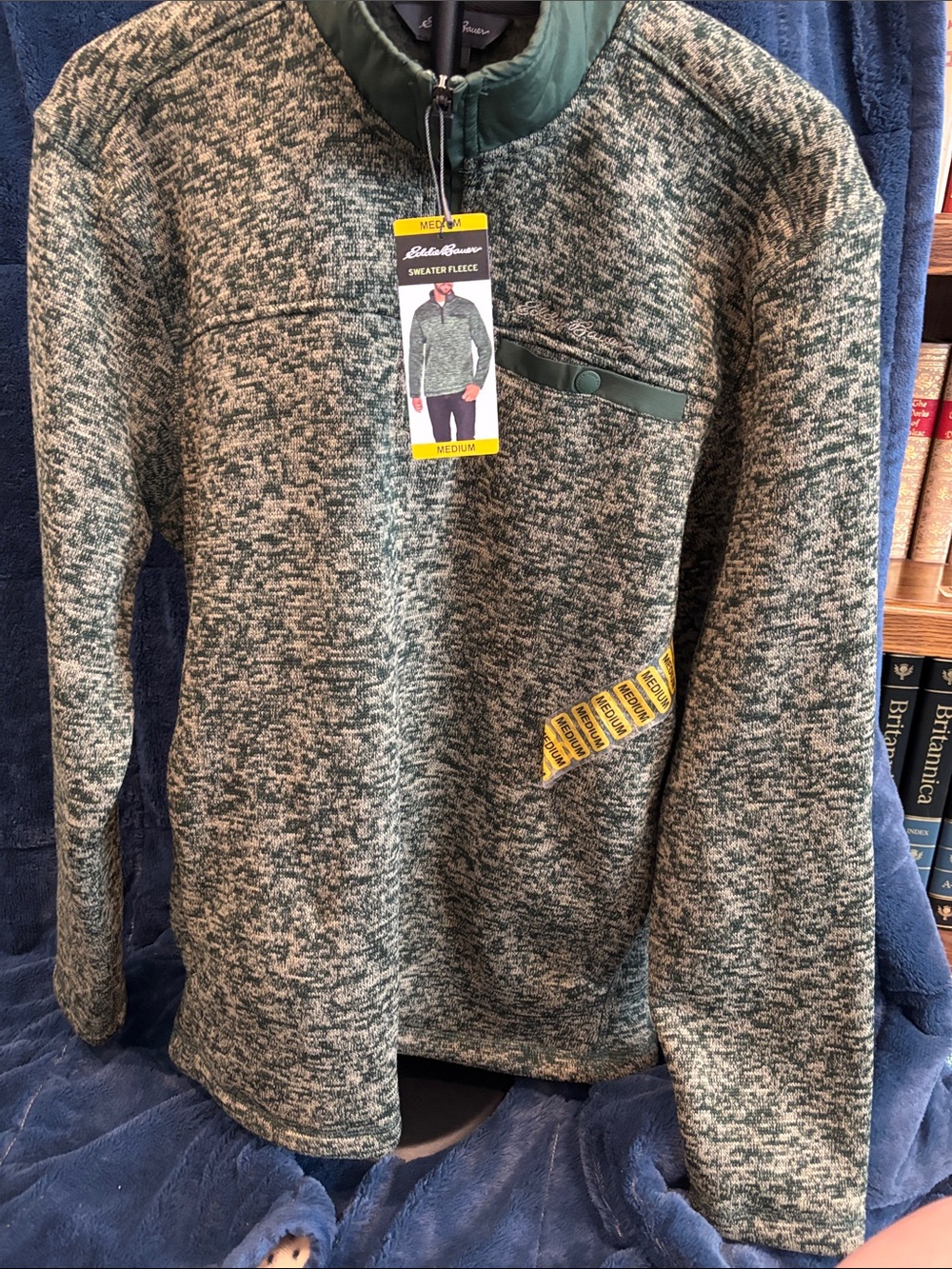 NWT Eddie Bauer Men’s Sweater Fleece Palm Heather Green Medium